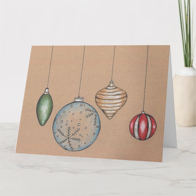 Season's Greetings Christmas Bulb Holiday Card (Front)