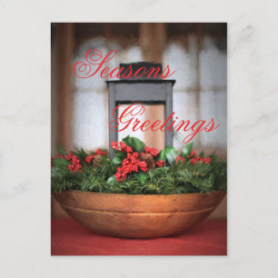 Seasons Greetings Christmas Centerpiece Holiday Postcard