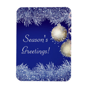 Season's Greetings Christmas Glitter Christmas Magnet