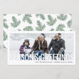 Seasons Greetings Christmas Holiday Cut Out Photo Card
