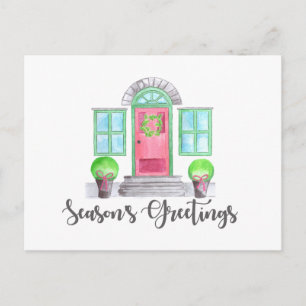 Season's Greetings Christmas home Postcard