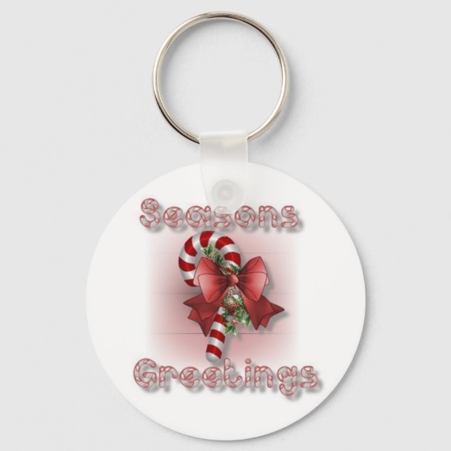 "Seasons Greetings" Christmas Keychain (Front)