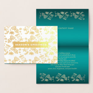 Season's Greetings. Christmas Luxury Real Foil Card