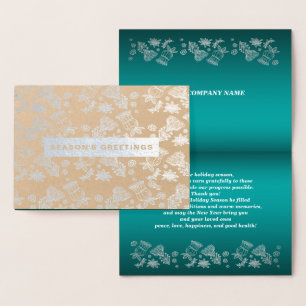 Season's Greetings. Christmas Luxury Real Foil Card