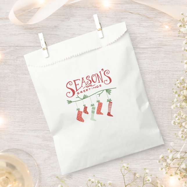 Season's Greetings & Christmas Stockings Favour Bags (Clipped)