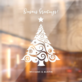 Seasons Greetings Christmas Tree Decoration Window Cling