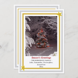 Season's Greetings Christmas Tree INSERT PHOTO Holiday Card