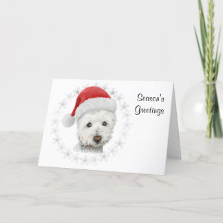 Season's Greetings Christmas Westie Dog Art Card