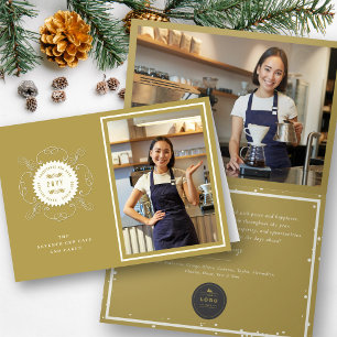 Season's Greetings Circle Seal Holiday Photo Card