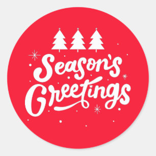 Seasons Greetings Classic Round Sticker