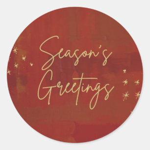 Season's greetings classic round sticker