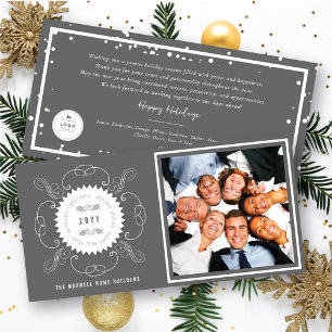 Season's Greetings Classic Seal Photo Business Holiday Card
