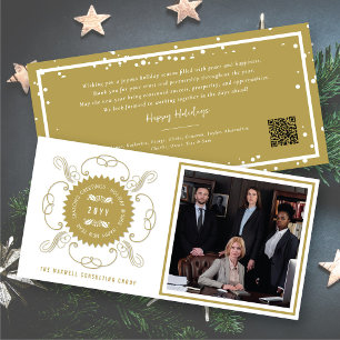 Season's Greetings Classic Seal Photo Business Holiday Card