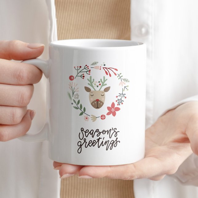 Season's Greetings Coffee Tea Typography Winter Coffee Mug (Creator Uploaded)