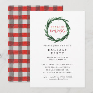 Seasons greetings corporate Christmas party Invitation