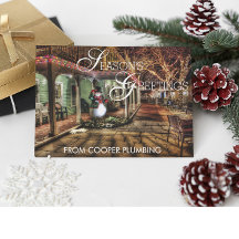 Seasons Greetings Country Business Holiday Card