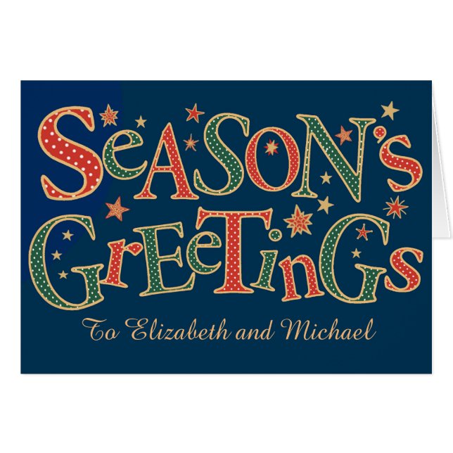 Season's Greetings Custom Front Red Green Polkas (Front Horizontal)