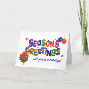 Season's Greetings Custom Name Holiday Card