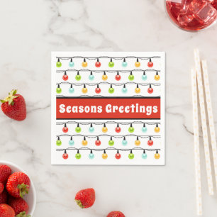 Seasons Greetings Cute Christmas Lights Strings Napkin