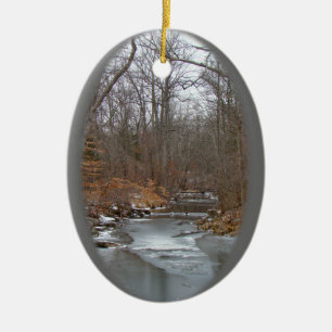 Season's Greetings Deep Creek in Ice Ceramic Tree Decoration