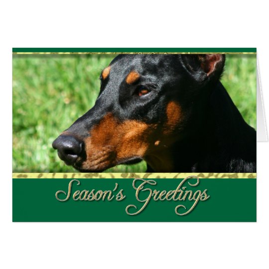 Season's greetings Doberman Pinscher card