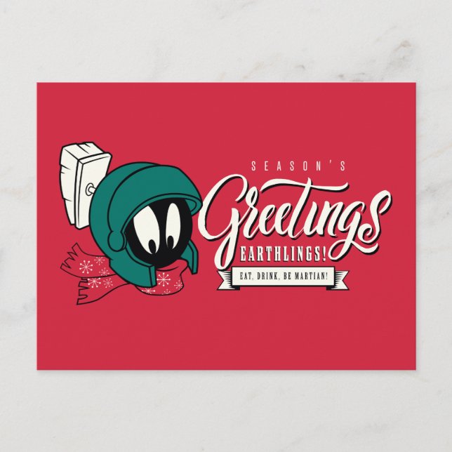 Season's Greetings, Earthlings! Holiday Postcard (Front)
