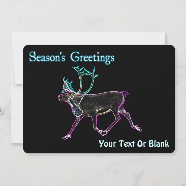 Season's Greetings - Electric Caribou Holiday Card (Front)