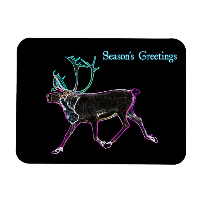 Season's Greetings - Electric Caribou Magnet (Horizontal)