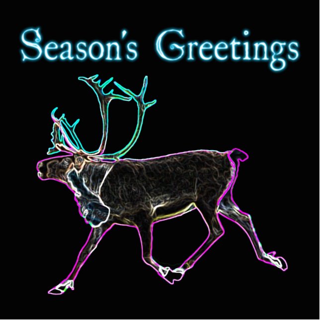 Season's Greetings - Electric Caribou Photo Sculpture Magnet (Front)