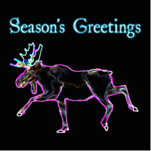 Season's Greetings - Electric Moose Photo Sculpture Magnet