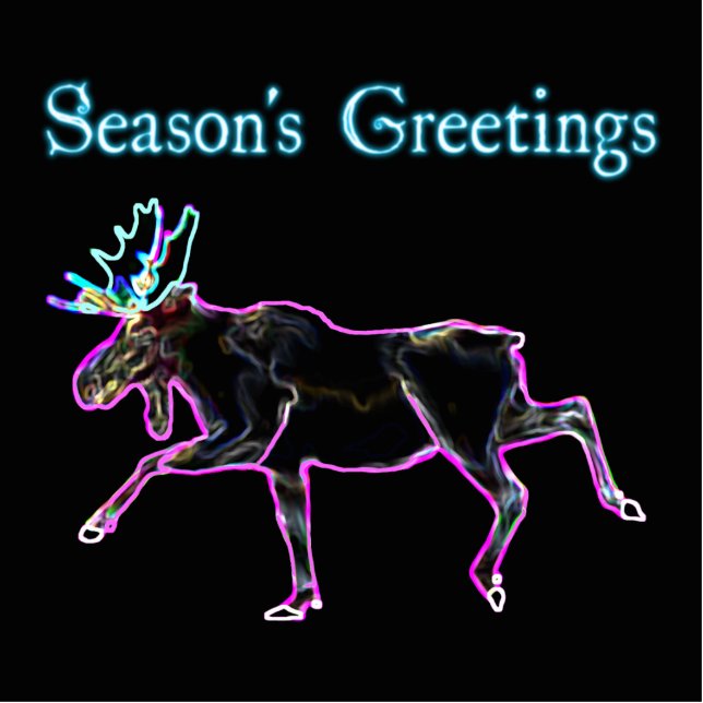 Season's Greetings - Electric Moose Photo Sculpture Magnet (Front)
