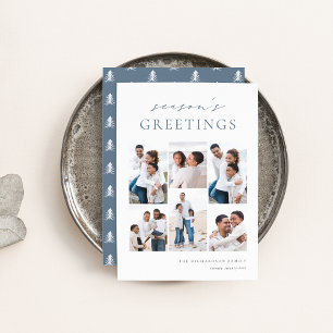 Season's Greetings Elegant 6 Photo Collage Holiday Card