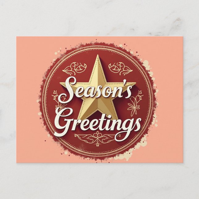 Season's Greetings Elegant Christmas Card (Front)