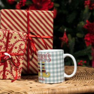 Season's Greetings Elf Shoes Personalised Coffee Mug