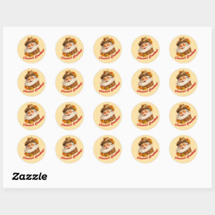 Season's Greetings - Fall Santa Classic Round Sticker