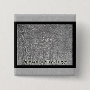 Season's Greetings February Snow Storm 15 Cm Square Badge