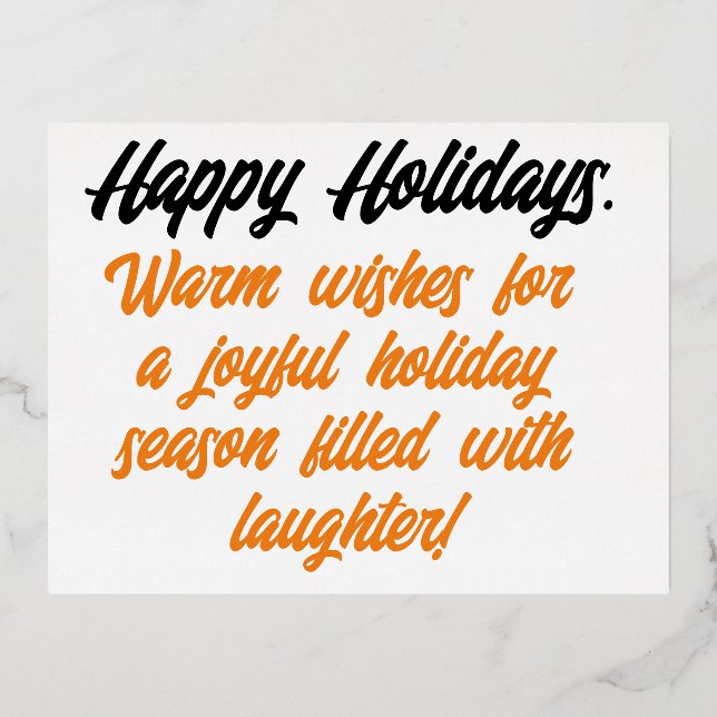 "Season's Greetings" Foil Holiday Postcard (Front)