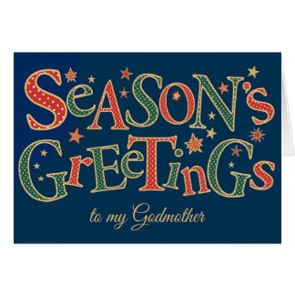 Season's Greetings for Godmother Red Green Polkas