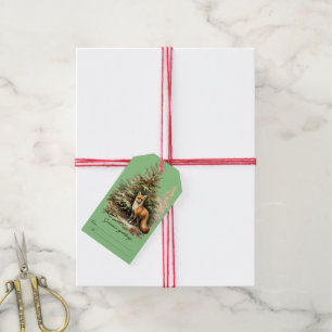 Season's Greetings Fox, Christmas Tree Gift Tags