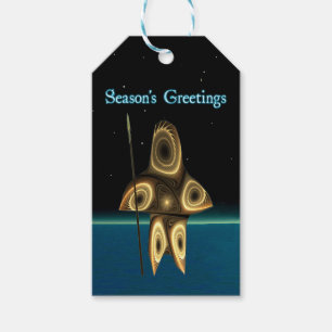 Season's Greetings - Fractal Inuit Hunter Gift Tags
