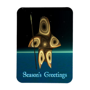 Season's Greetings - Fractal Inuit Hunter Magnet
