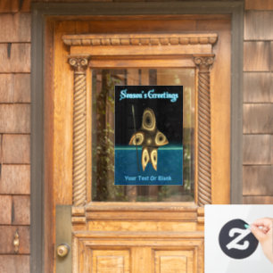 Season's Greetings - Fractal Inuit Hunter Window Cling