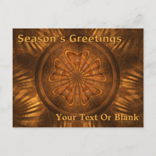 Season's Greetings - Fractal Wood Carving Postcard