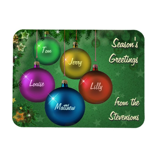 Season's Greetings from a Family of Five Magnet (Horizontal)