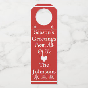Season's Greetings From All Of Us Wine Bottle Tag