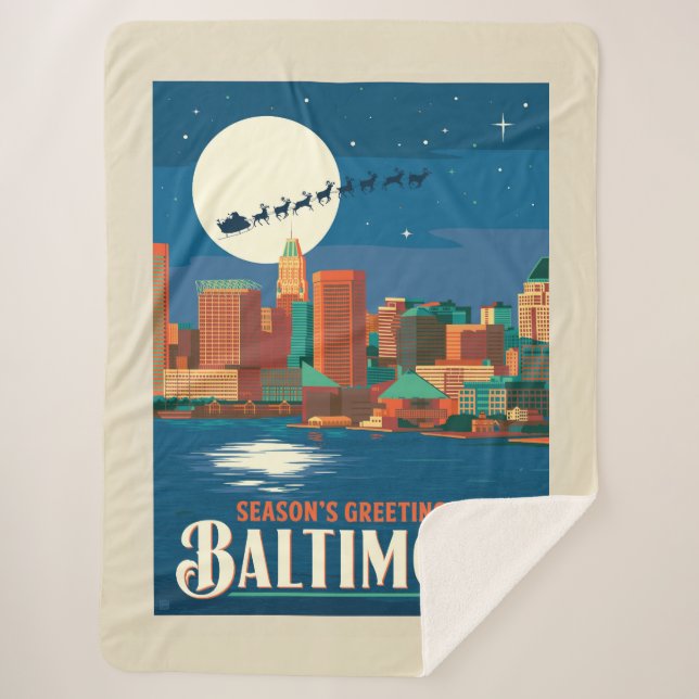 Season's Greetings from Baltimore Sherpa Blanket (Front)