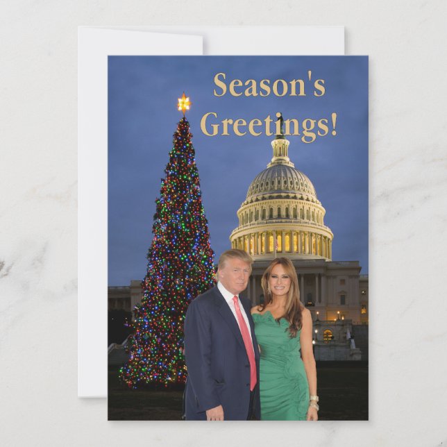 Season's Greetings from Donald and Melania Holiday Card (Front)
