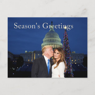 Season's Greetings from Donald and Melania Holiday Postcard