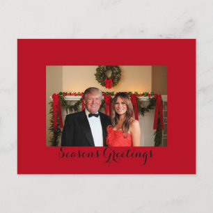Season's Greetings from Donald and Melania Holiday Postcard