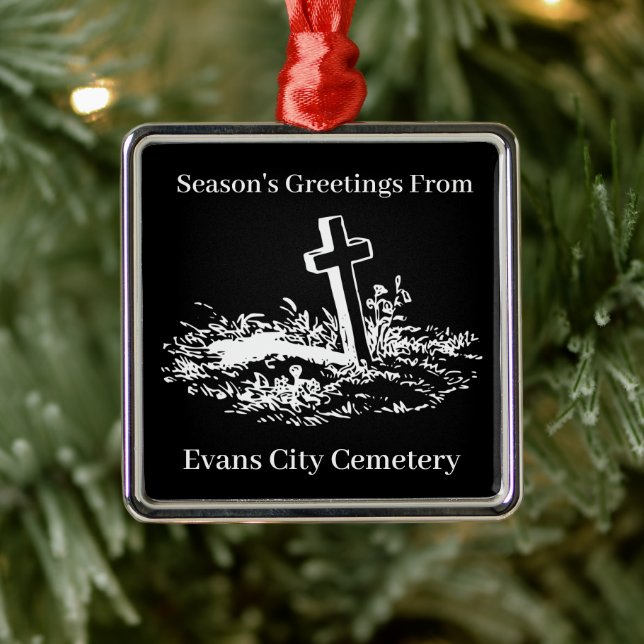 Season's Greetings from Evans City Cemetery Metal Tree Decoration (Tree)